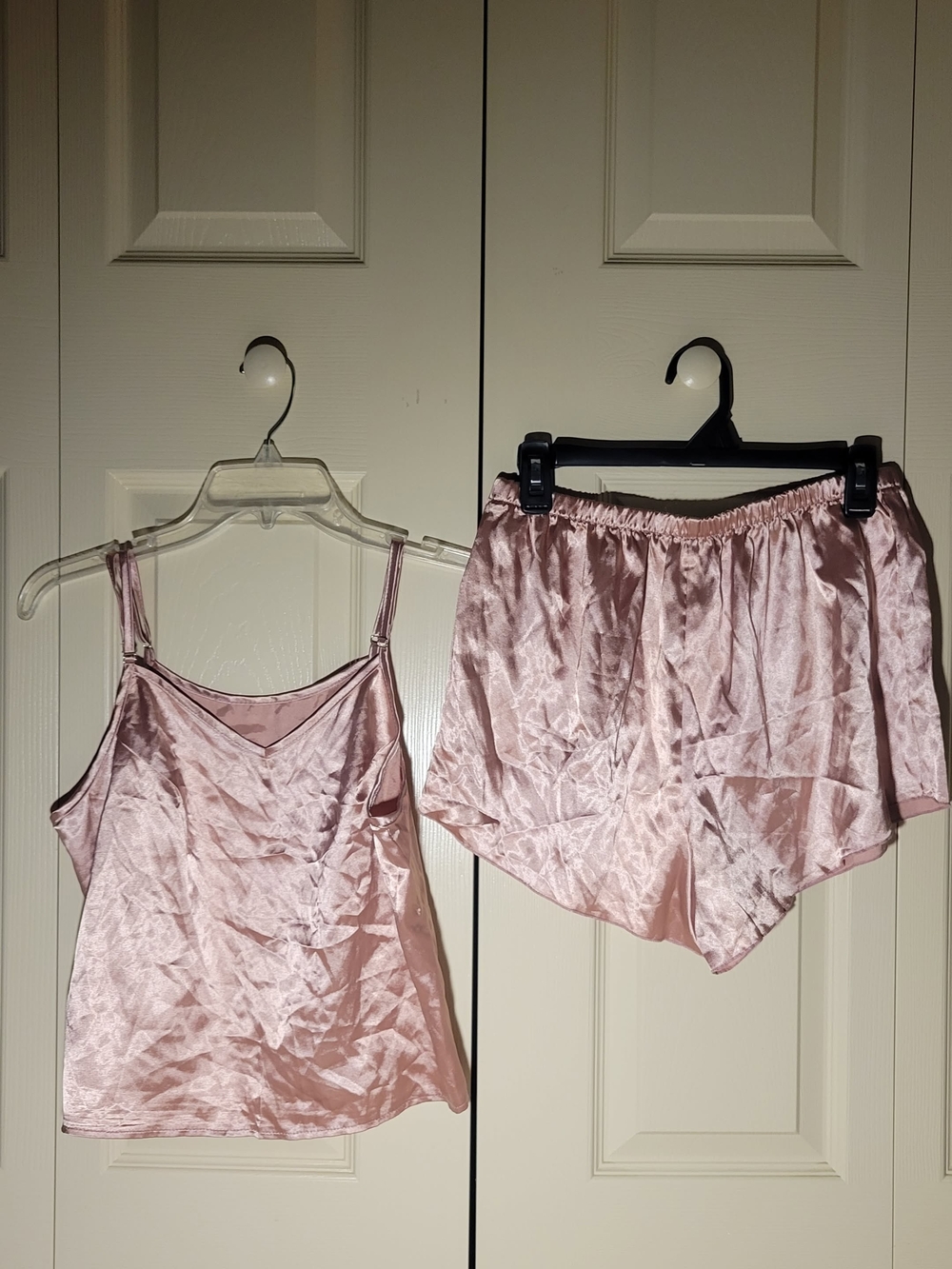 Silky Satin Pink Cami and Shorts Sleep Set
